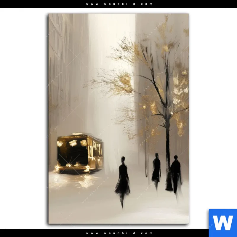 Alu-Dibond Bild | Goldene Stille der Großstadt | Hochformat