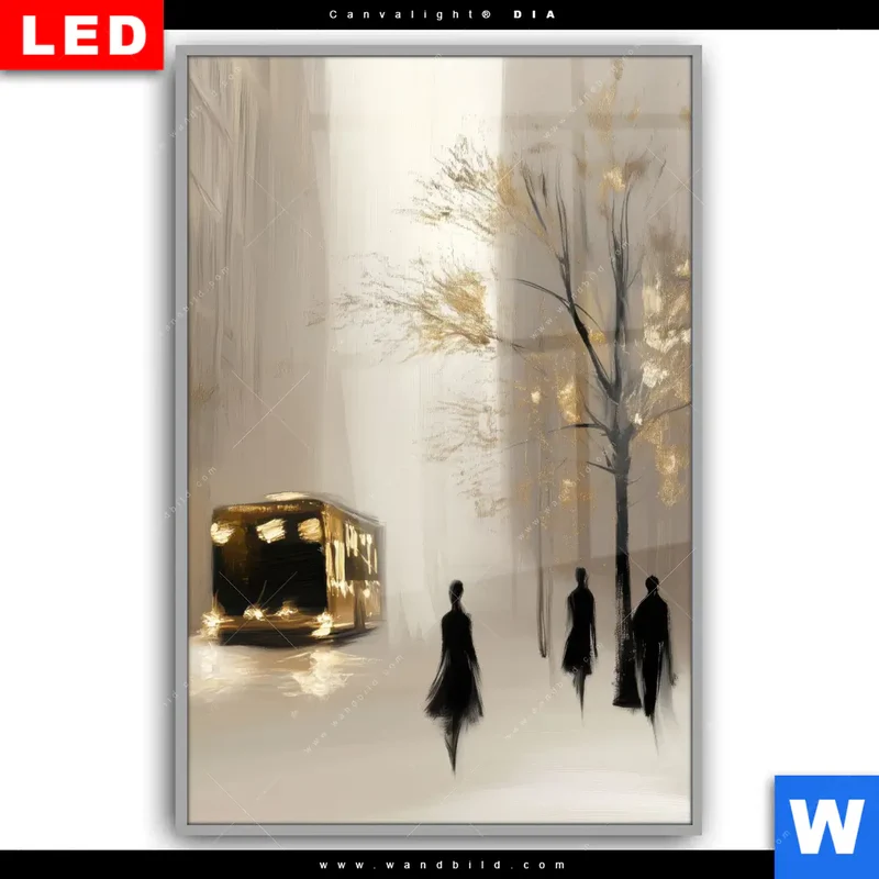 Leuchtbild Acrylglas Canvalight® DIA | Goldene Stille der Großstadt | Hochformat