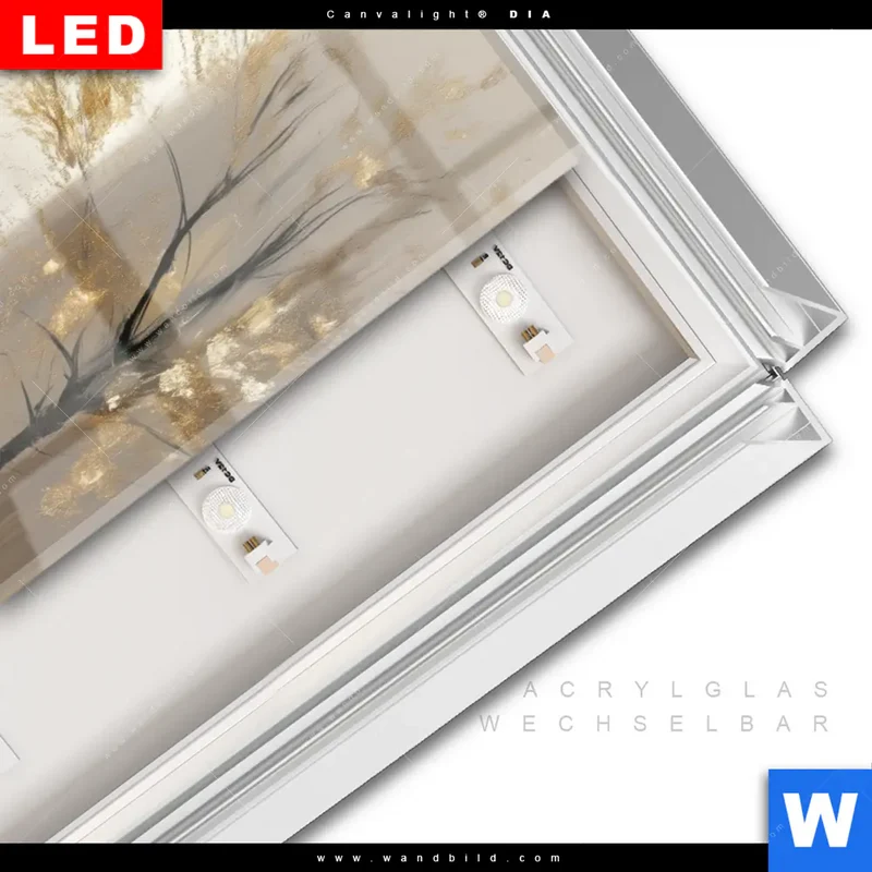 Leuchtbild Acrylglas Canvalight® DIA | Goldene Stille der Großstadt | Hochformat