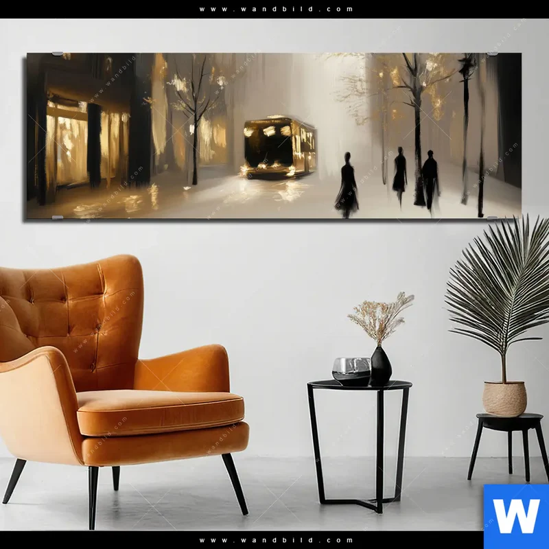 Alu-Dibond Bild | Goldene Stille der Großstadt | Panorama