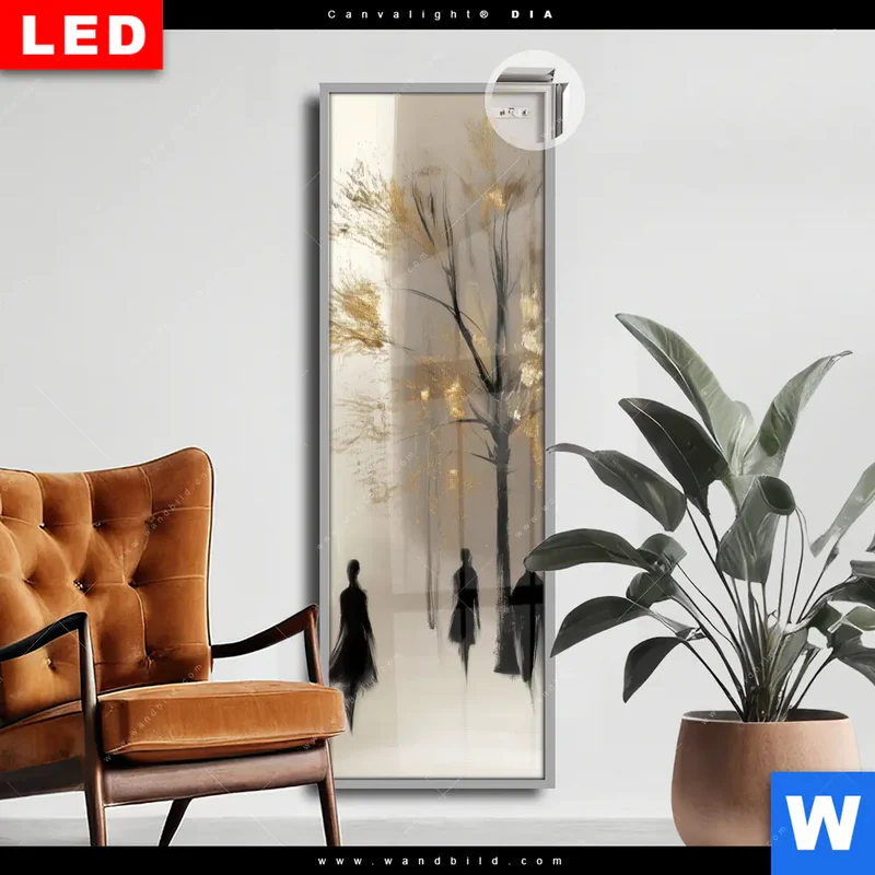 Leuchtbild Acrylglas Canvalight® DIA | Goldene Stille der Großstadt | Schmal