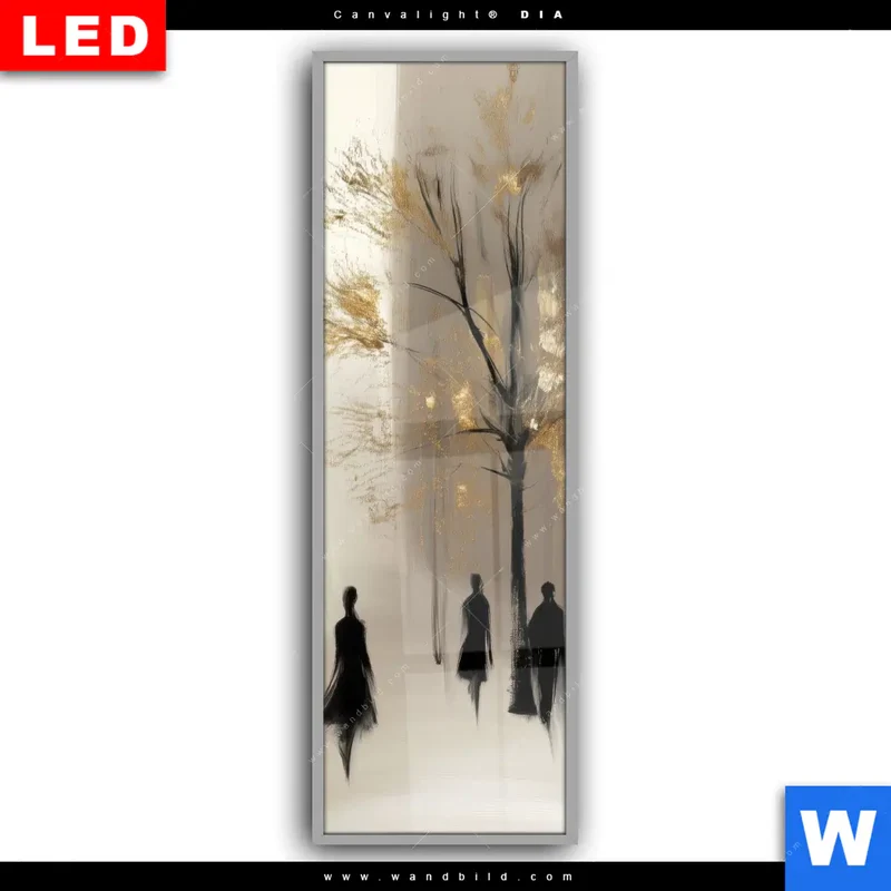 Leuchtbild Acrylglas Canvalight® DIA | Goldene Stille der Großstadt | Schmal