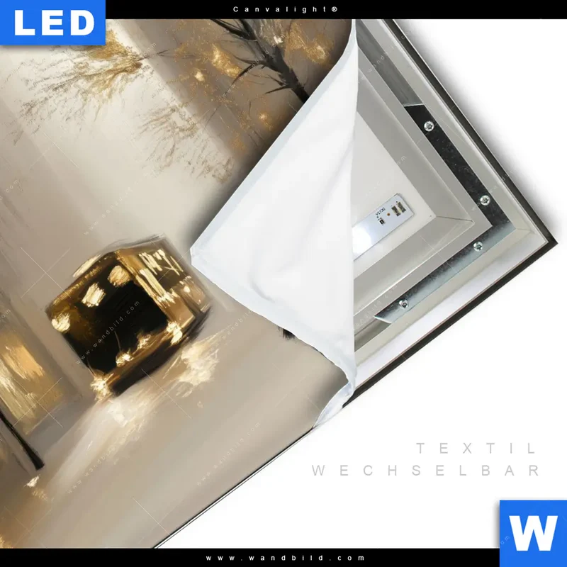 Canvalight® Leuchtbild | Goldene Stille der Großstadt | Quadrat