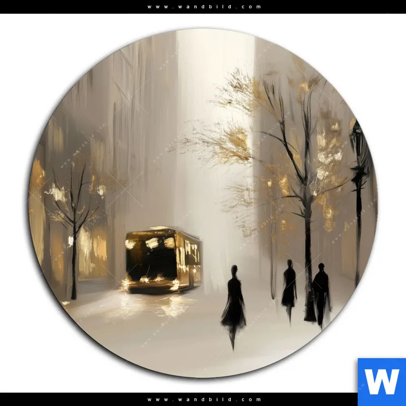 Alu-Dibond Bild | Goldene Stille der Großstadt | Rund