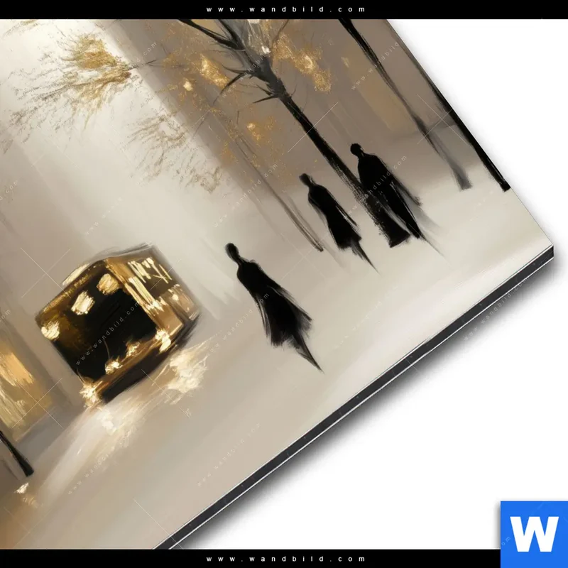 Alu-Dibond Bild | Goldene Stille der Großstadt | Rund