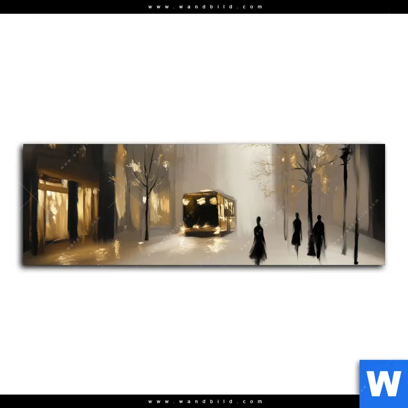 Acrylglasbild | Goldene Stille der Großstadt | Panorama