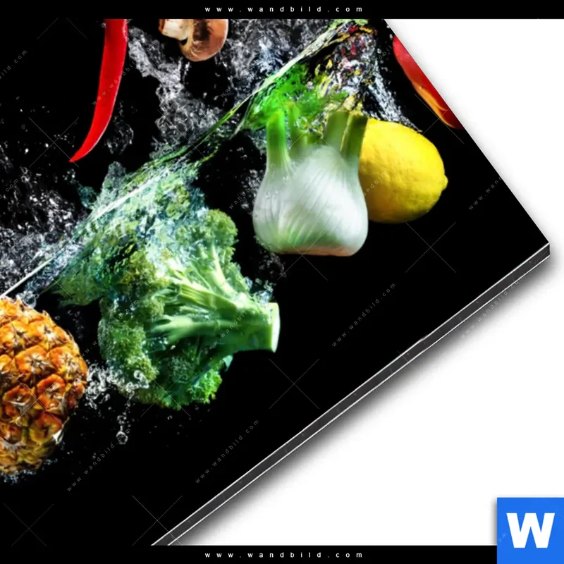 Alu-Dibond Bild | Obst & Gemüse - Splash-Moment | Querformat