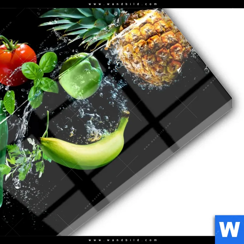 Acrylglasbild | Obst & Gemüse - Splash-Moment | Rund