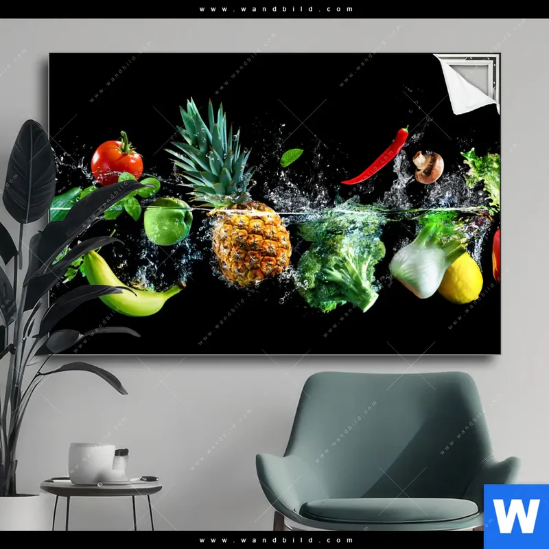 Spannbild | Obst & Gemüse - Splash-Moment | Querformat