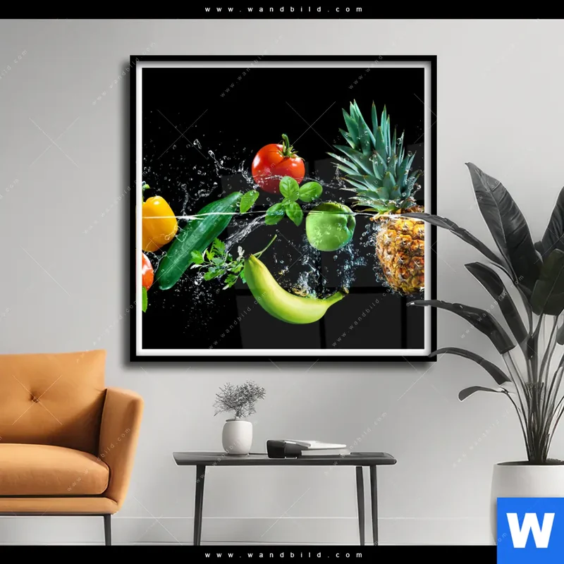 Poster | Obst & Gemüse - Splash-Moment | Quadrat