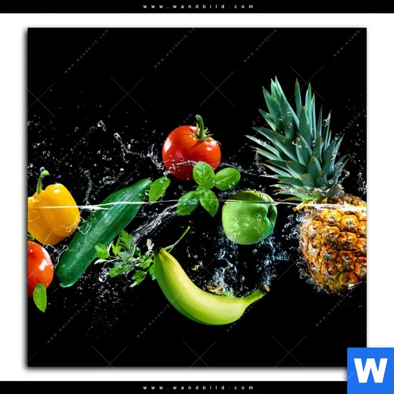 Poster | Obst & Gemüse - Splash-Moment | Quadrat