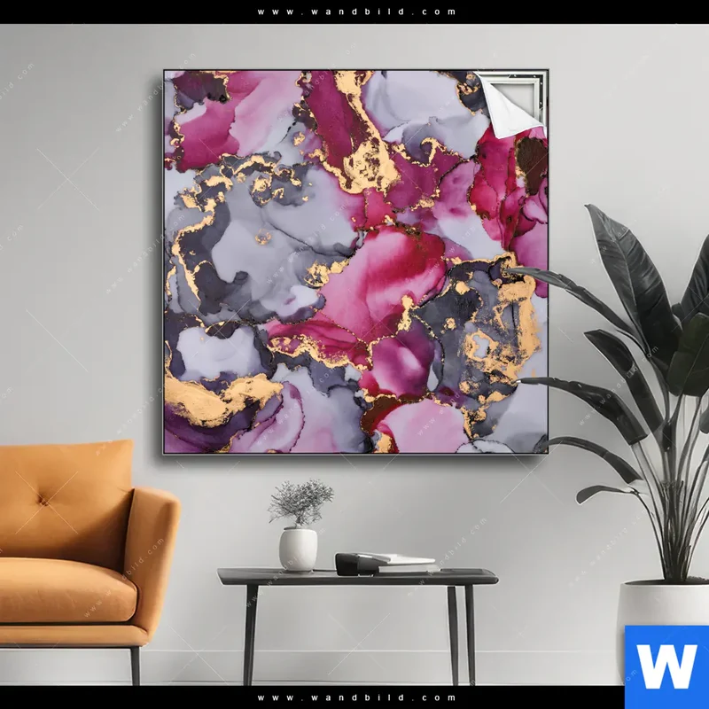 Spannbild | Farbfluss in Purpur und Gold | Quadrat