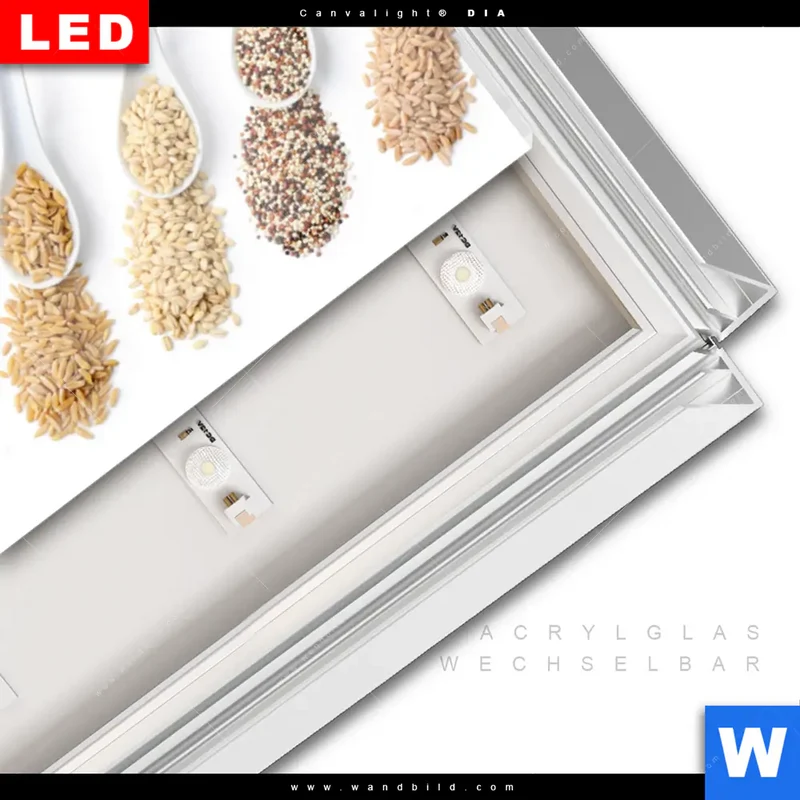 Leuchtbild Acrylglas Canvalight® DIA | Vielfalt im Löffel | Schmal