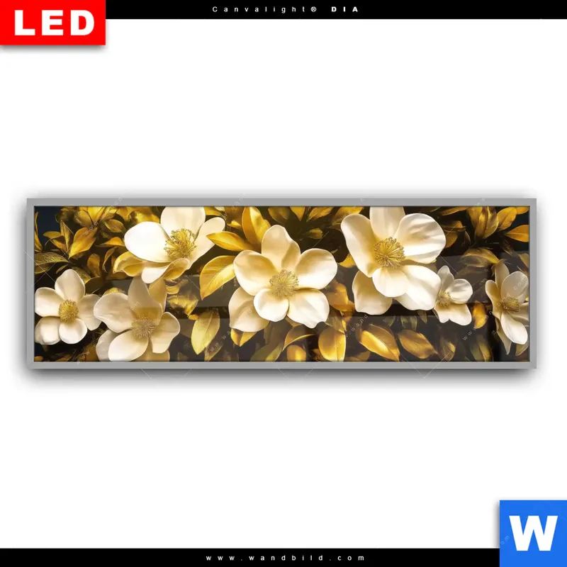 Leuchtbild Acrylglas Canvalight® DIA | Blütenbaum im Luxusdesign | Panorama