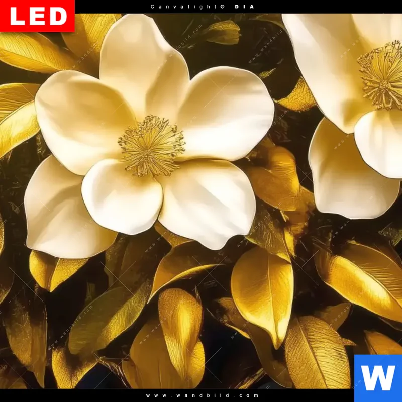 Leuchtbild Acrylglas Canvalight® DIA | Blütenbaum im Luxusdesign | Panorama