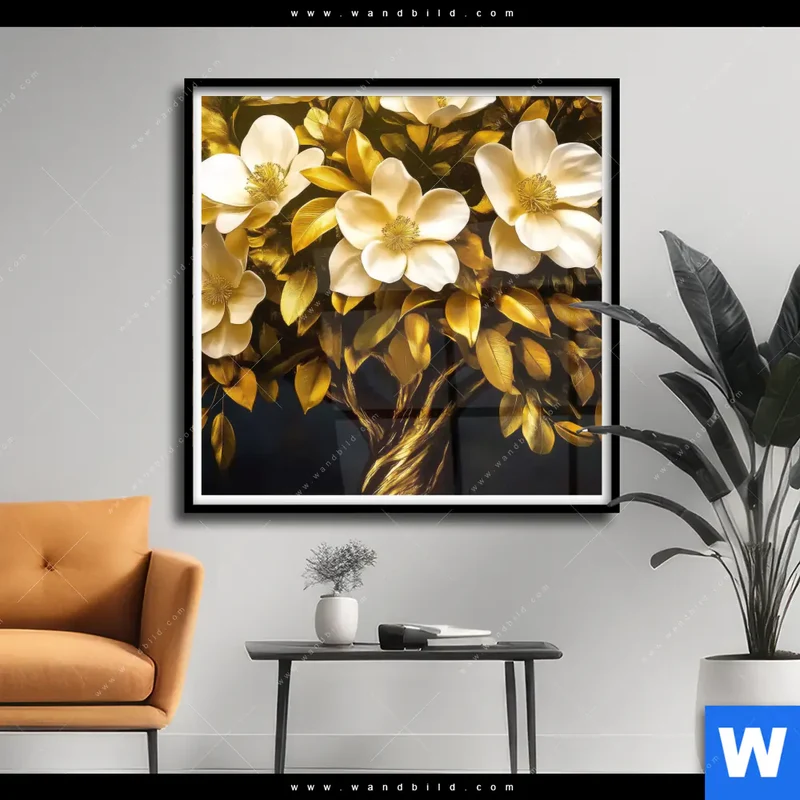 Poster | Blütenbaum im Luxusdesign | Quadrat