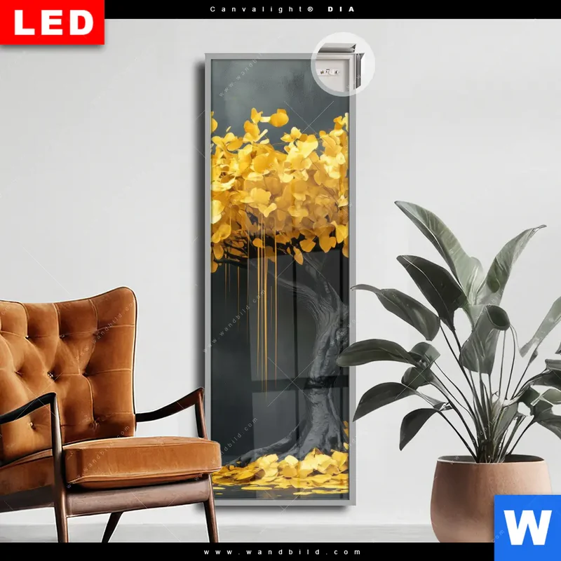 Leuchtbild Acrylglas Canvalight® DIA | Goldener Lebensbaum | Schmal