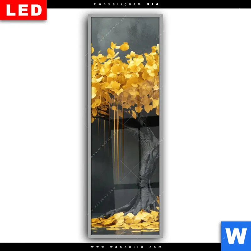 Leuchtbild Acrylglas Canvalight® DIA | Goldener Lebensbaum | Schmal