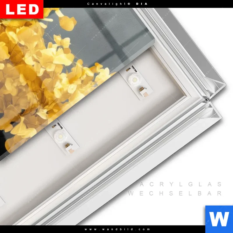 Leuchtbild Acrylglas Canvalight® DIA | Goldener Lebensbaum | Schmal