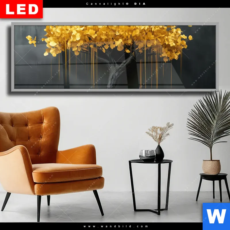 Wechselmotiv Acrylglas Canvalight® DIA | Goldener Lebensbaum | Panorama