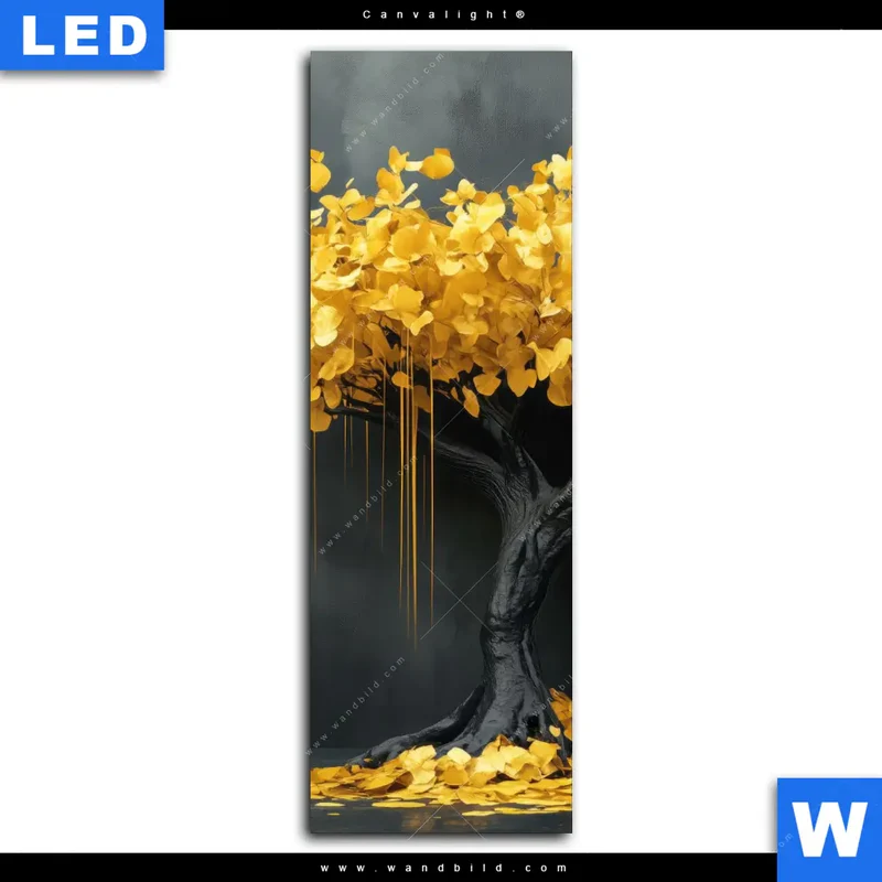 Canvalight® Leuchtbild | Goldener Lebensbaum | Schmal