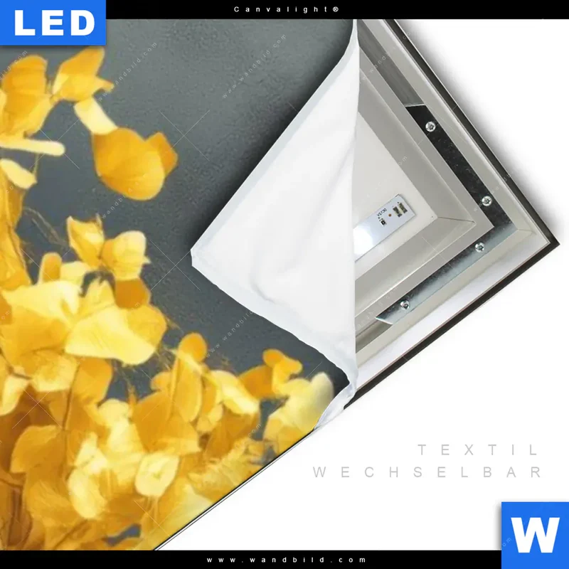 Canvalight® Leuchtbild | Goldener Lebensbaum | Schmal