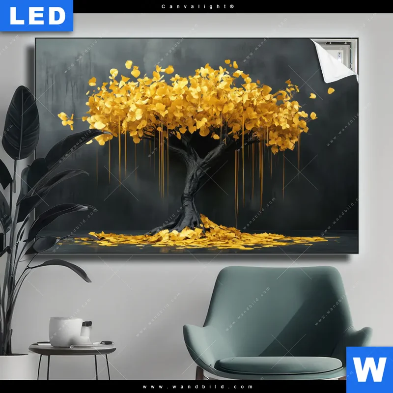 Canvalight® Leuchtbild | Goldener Lebensbaum | Querformat