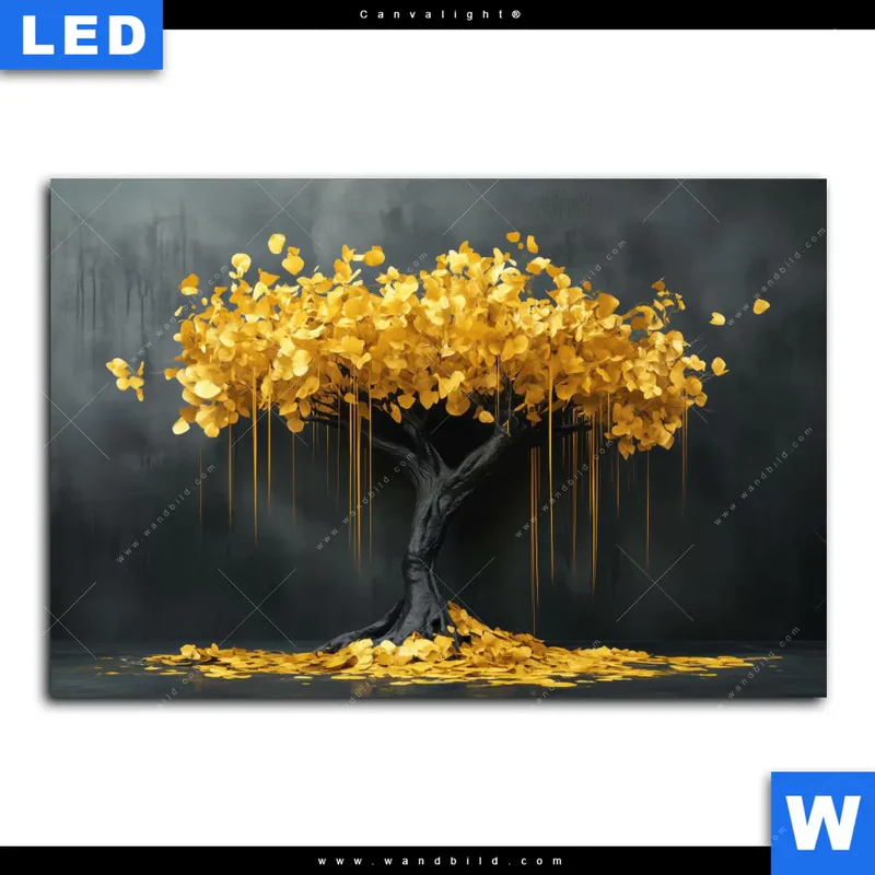 Canvalight® Leuchtbild | Goldener Lebensbaum | Querformat