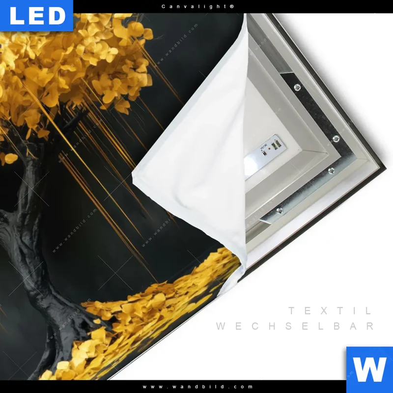 Canvalight® Leuchtbild | Goldener Lebensbaum | Querformat