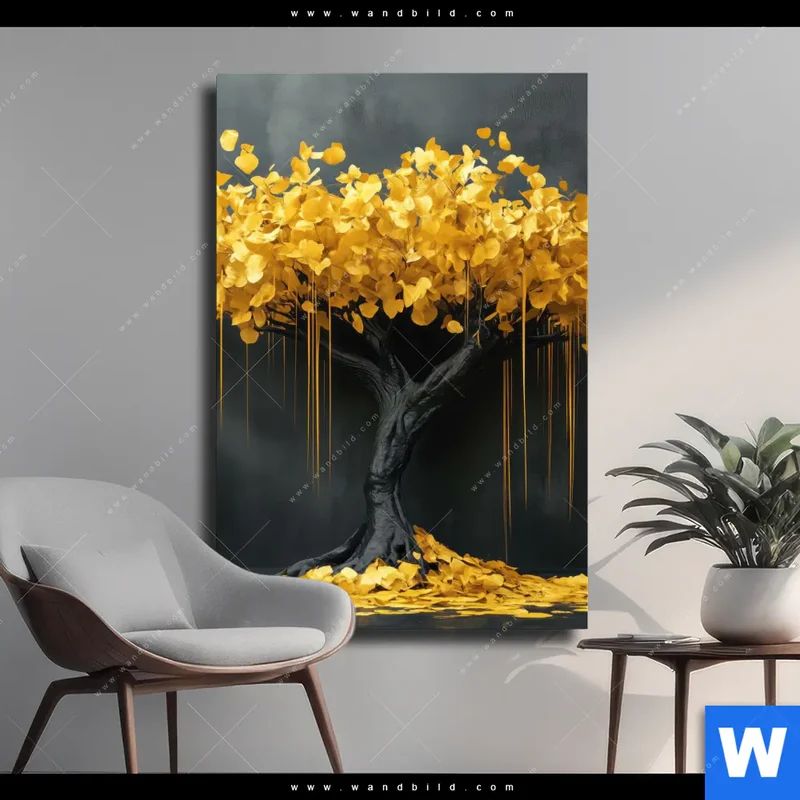 Leinwandbild | Goldener Lebensbaum | Hochformat