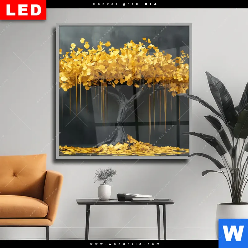 Wechselmotiv Acrylglas Canvalight® DIA | Goldener Lebensbaum | Quadrat