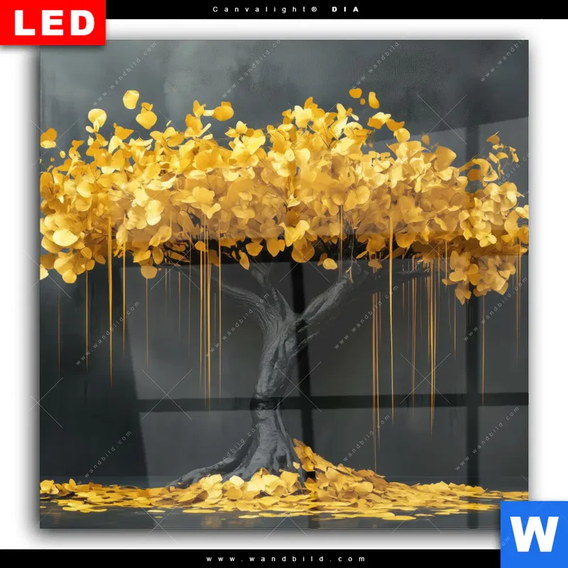 Wechselmotiv Acrylglas Canvalight® DIA | Goldener Lebensbaum | Quadrat