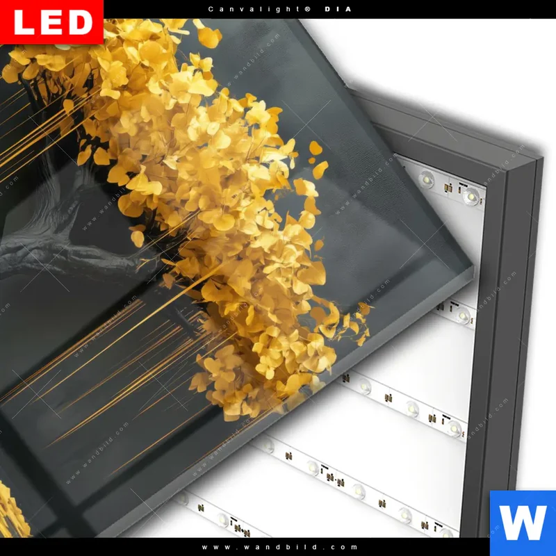 Wechselmotiv Acrylglas Canvalight® DIA | Goldener Lebensbaum | Quadrat