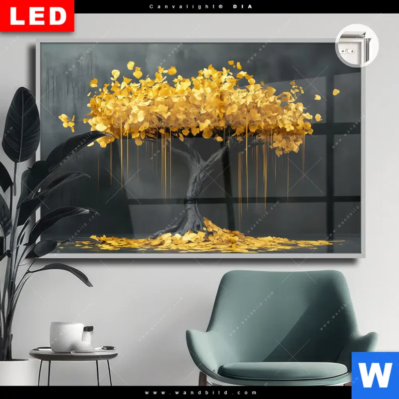 Leuchtbild Acrylglas Canvalight® DIA | Goldener Lebensbaum | Querformat