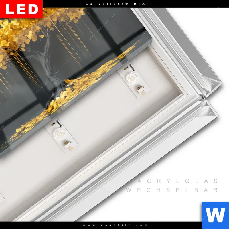 Leuchtbild Acrylglas Canvalight® DIA | Goldener Lebensbaum | Querformat