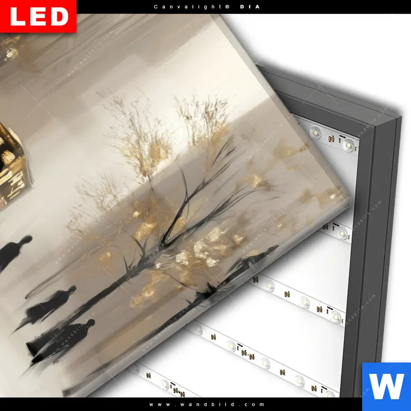 Wechselmotiv Acrylglas Canvalight® DIA | Goldene Stille der Großstadt | Quadrat