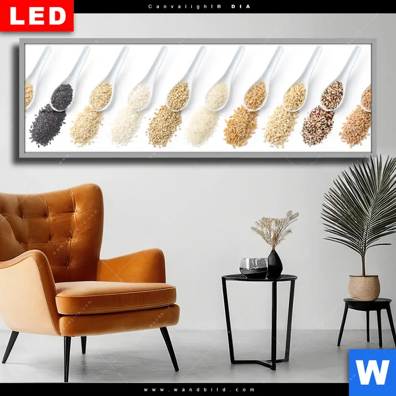 Wechselmotiv Acrylglas Canvalight® DIA | Vielfalt im Löffel | Panorama