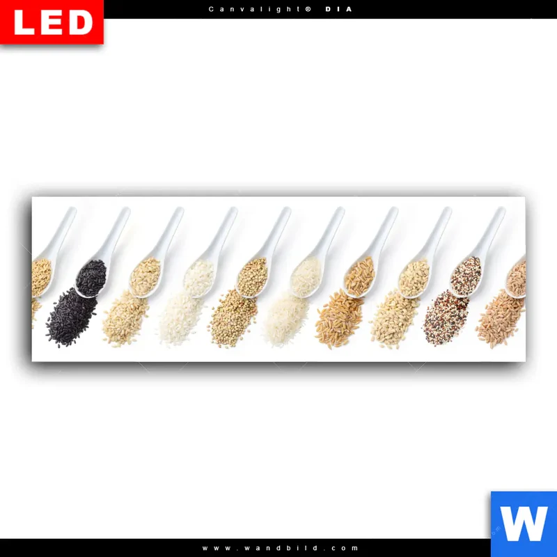 Wechselmotiv Acrylglas Canvalight® DIA | Vielfalt im Löffel | Panorama