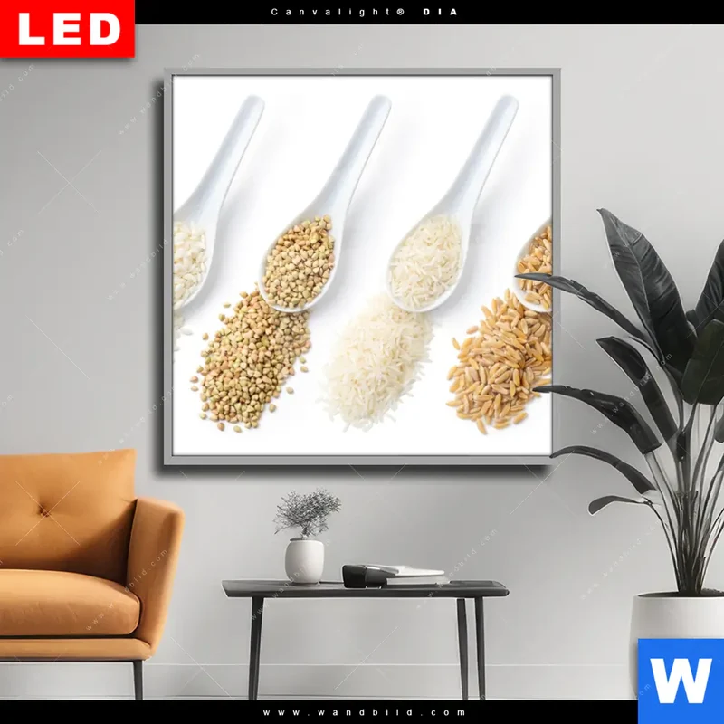 Wechselmotiv Acrylglas Canvalight® DIA | Vielfalt im Löffel | Quadrat