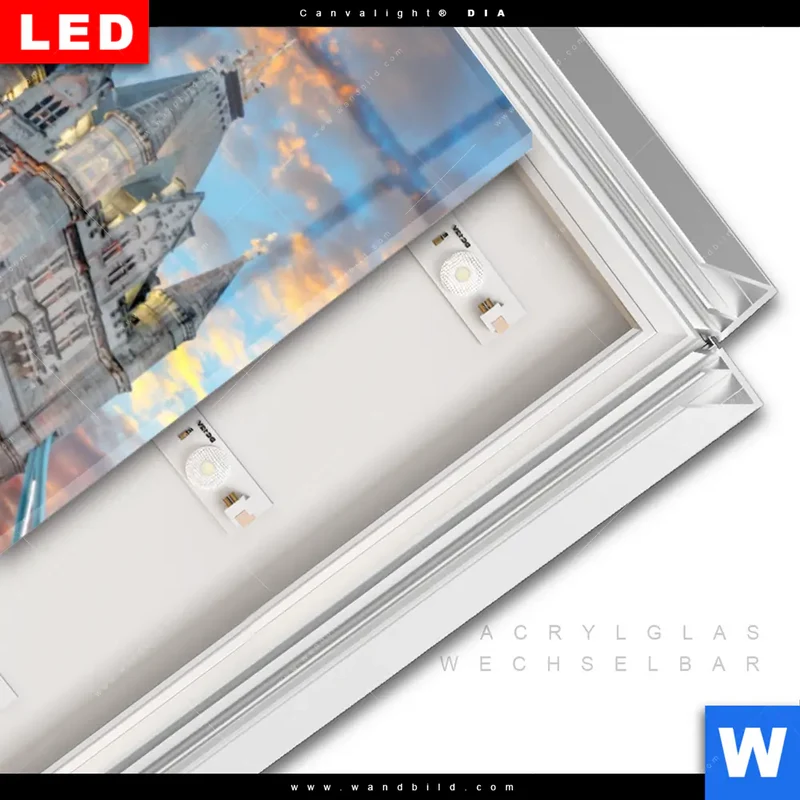 Leuchtbild Acrylglas Canvalight® DIA | Tower Bridge im Abendglanz | Schmal