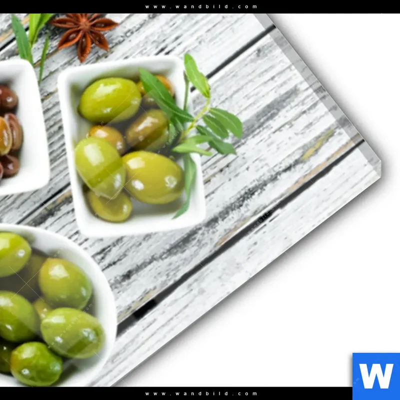 Acrylglasbild | Mediterrane Olivenvielfalt | Schmal