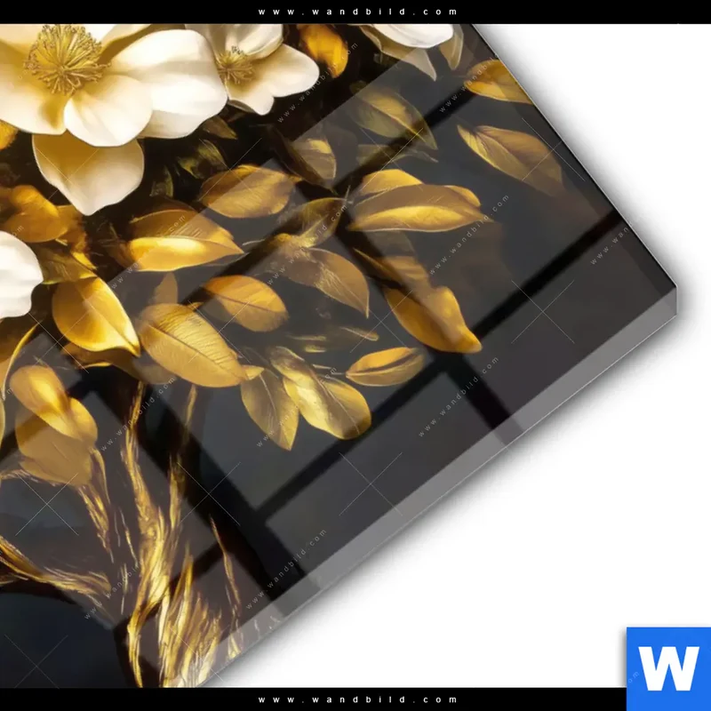 Acrylglasbild | Blütenbaum im Luxusdesign | Querformat