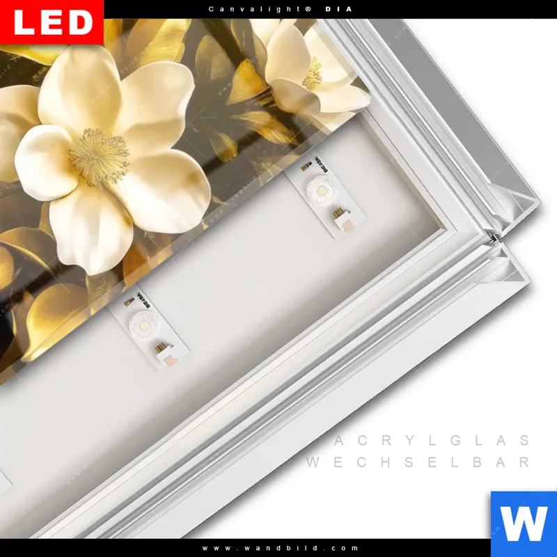 Leuchtbild Acrylglas Canvalight® DIA | Blütenbaum im Luxusdesign | Hochformat