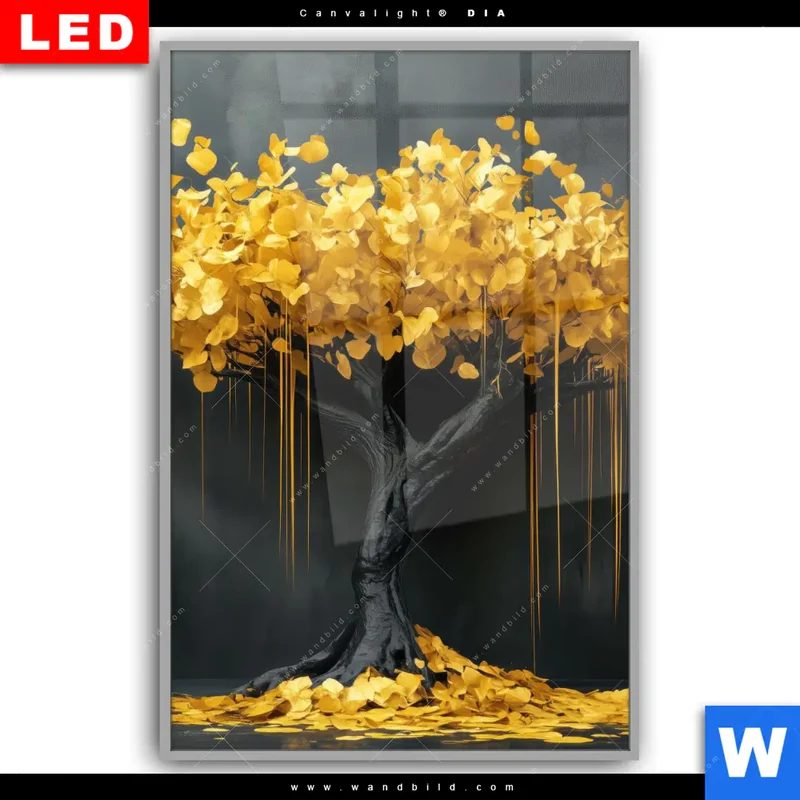 Leuchtbild Acrylglas Canvalight® DIA | Goldener Lebensbaum | Hochformat