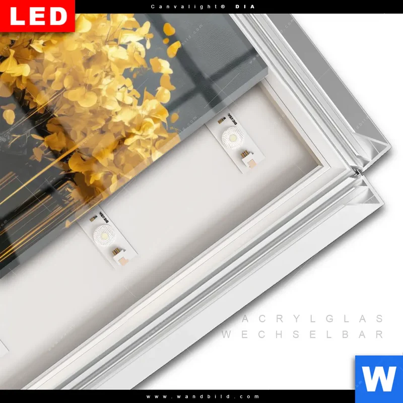 Leuchtbild Acrylglas Canvalight® DIA | Goldener Lebensbaum | Hochformat