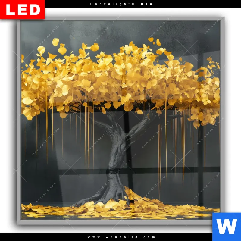 Leuchtbild Acrylglas Canvalight® DIA | Goldener Lebensbaum | Quadrat