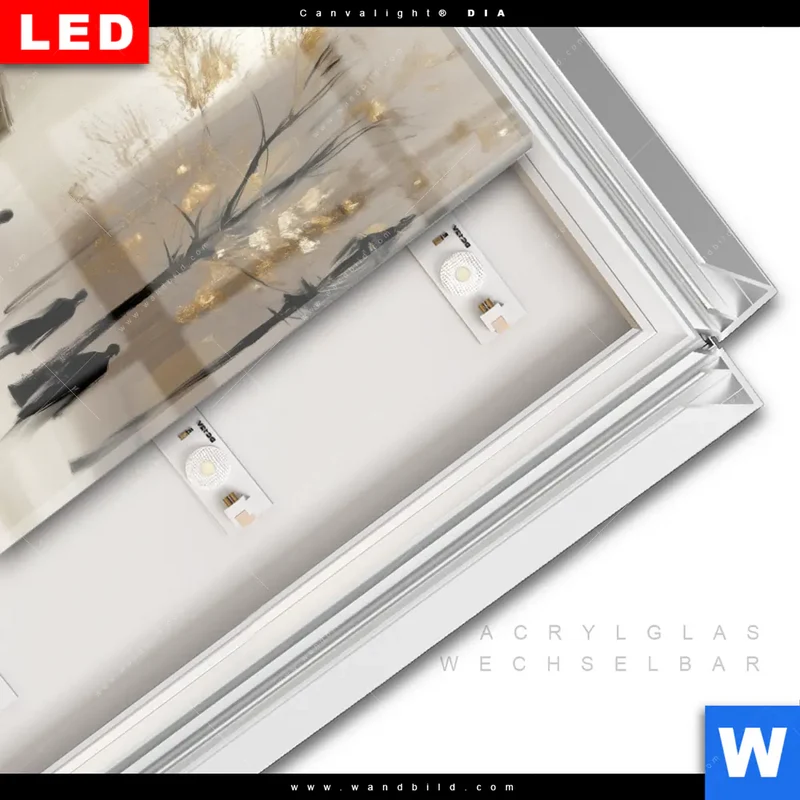 Leuchtbild Acrylglas Canvalight® DIA | Goldene Stille der Großstadt | Quadrat