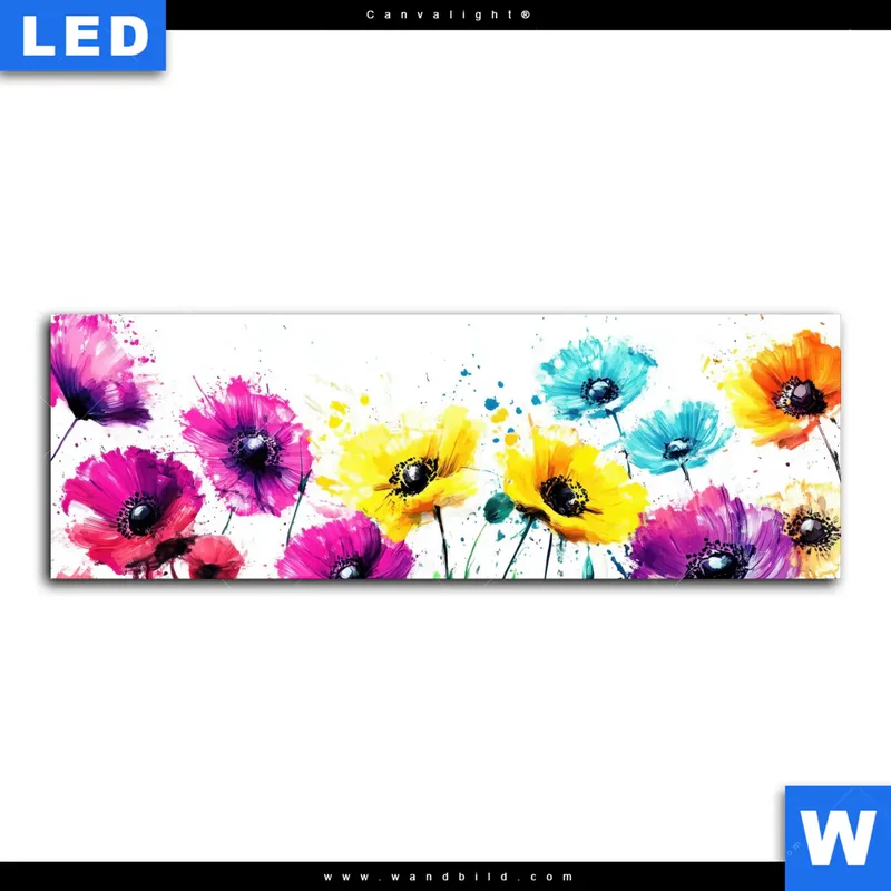 Canvalight® Leuchtbild | Bunte Blütenexplosion | Panorama