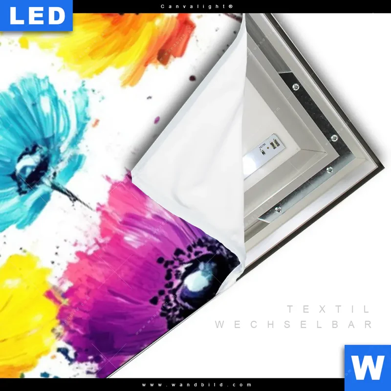 Canvalight® Leuchtbild | Bunte Blütenexplosion | Panorama
