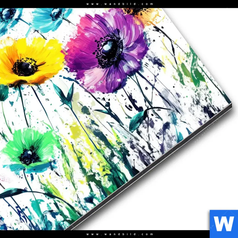 Alu-Dibond Bild | Bunte Blütenexplosion | Quadrat